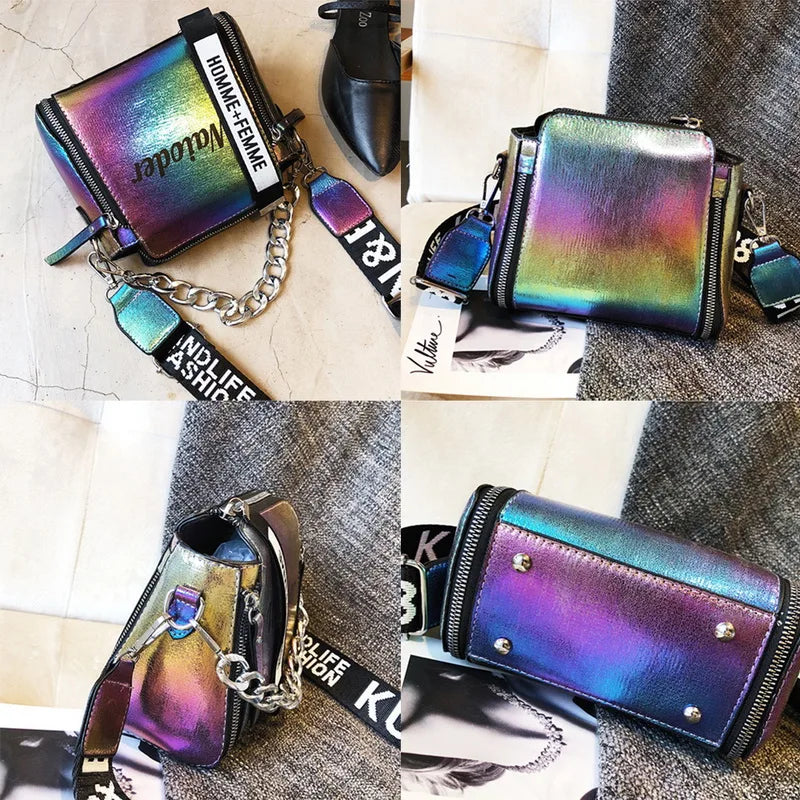 Laser Women Letter Shoulder Bag PU Messenger Bags