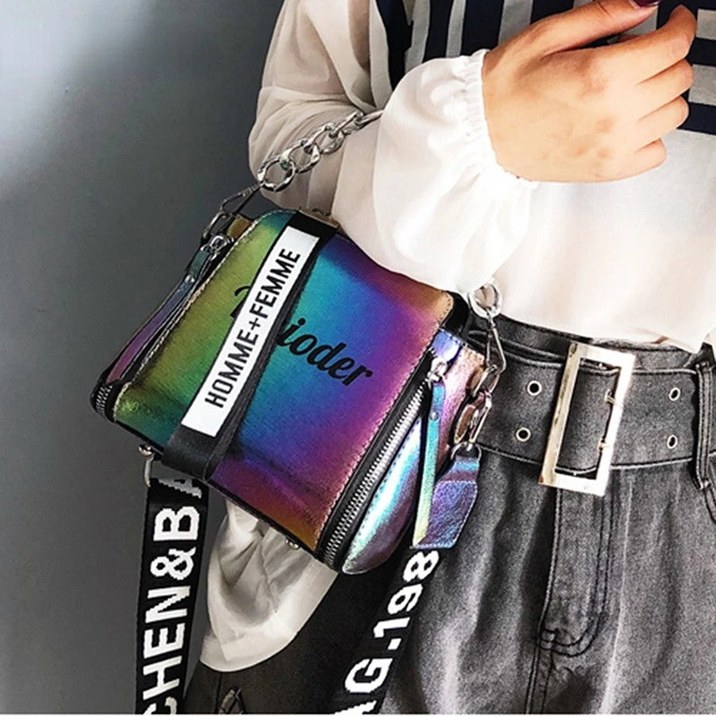Laser Women Letter Shoulder Bag PU Messenger Bags