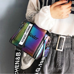 Laser Women Letter Shoulder Bag PU Messenger Bags