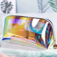 Transparent Laser Cosmetic Bag Semicircle Travel Portable Wash Bag