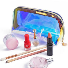 Transparent Laser Cosmetic Bag Semicircle Travel Portable Wash Bag