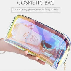 Transparent Laser Cosmetic Bag Semicircle Travel Portable Wash Bag