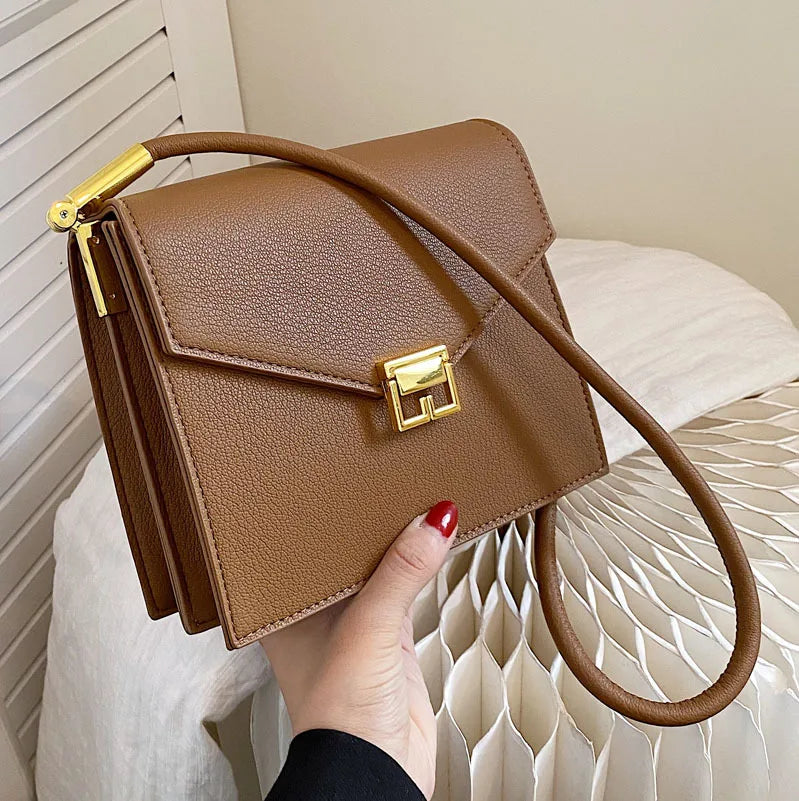 Western Style Crossbody Bag with Locking Buckle