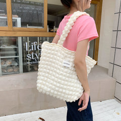 Lattice Pattern Shoulder Bag Large Capacity Tote Bags