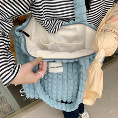 Lattice Pattern Shoulder Bag Large Capacity Tote Bags