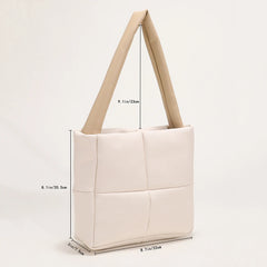 Checker Travel Padded Quilted Bags Underarm Bag Nylon Tote Bags for Women Winter