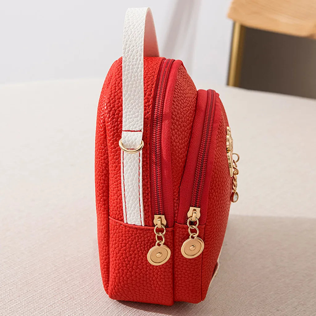 Leather Mini Backpack School Bag Women Style Solid Small Shoulder Bag