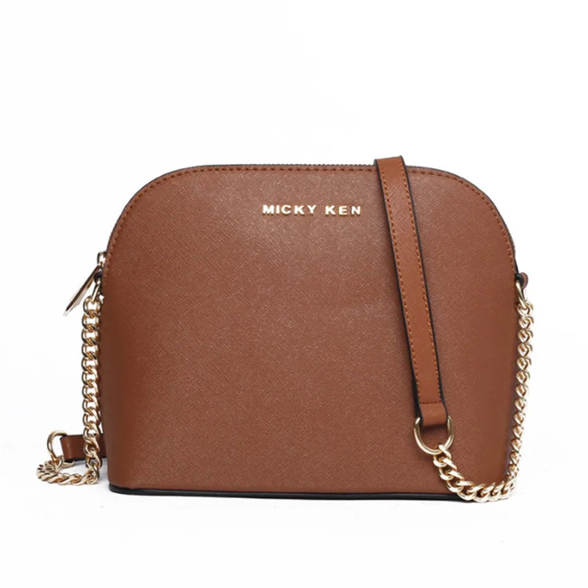 Small Leather Chain Shell Bag for Women