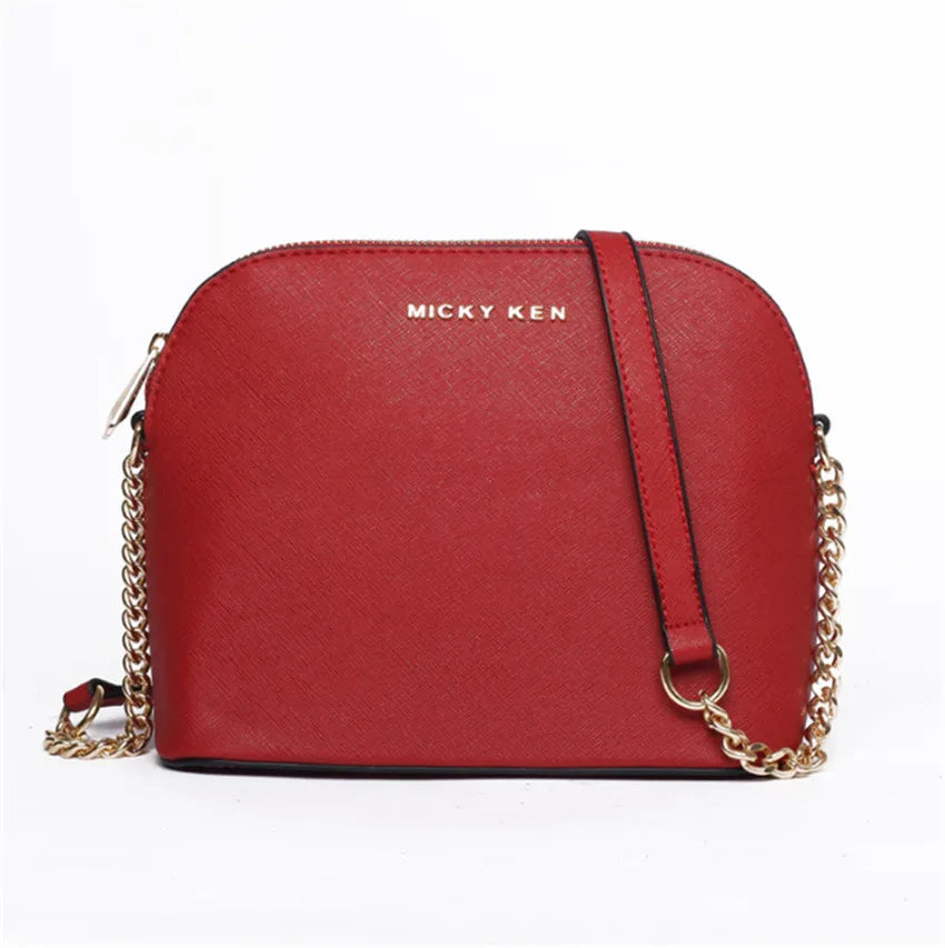 Small Leather Chain Shell Bag for Women