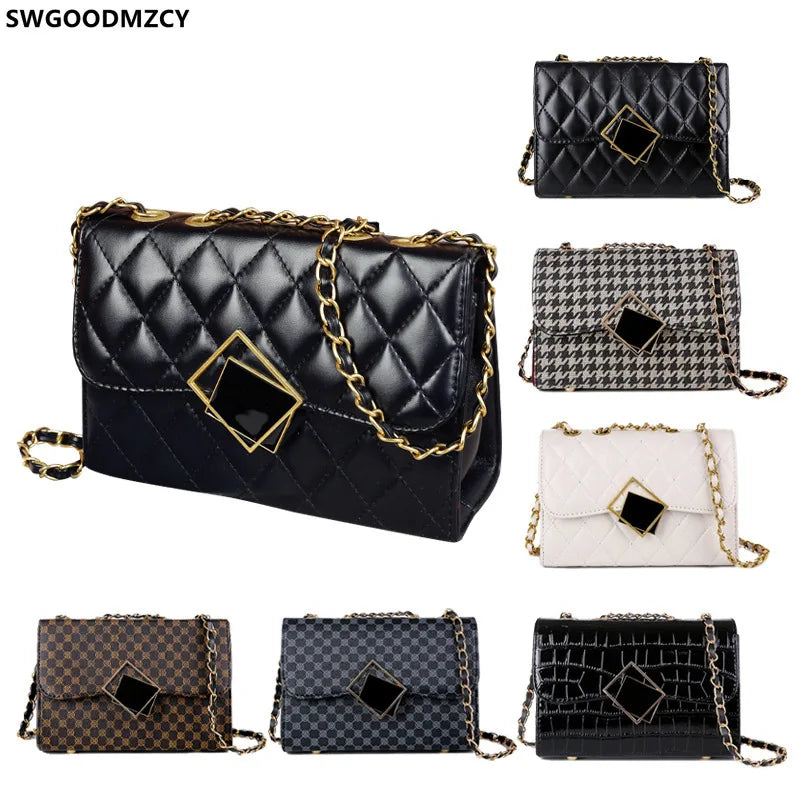 Leather Crossbody Shoulder Bag Women Chains Taschen
