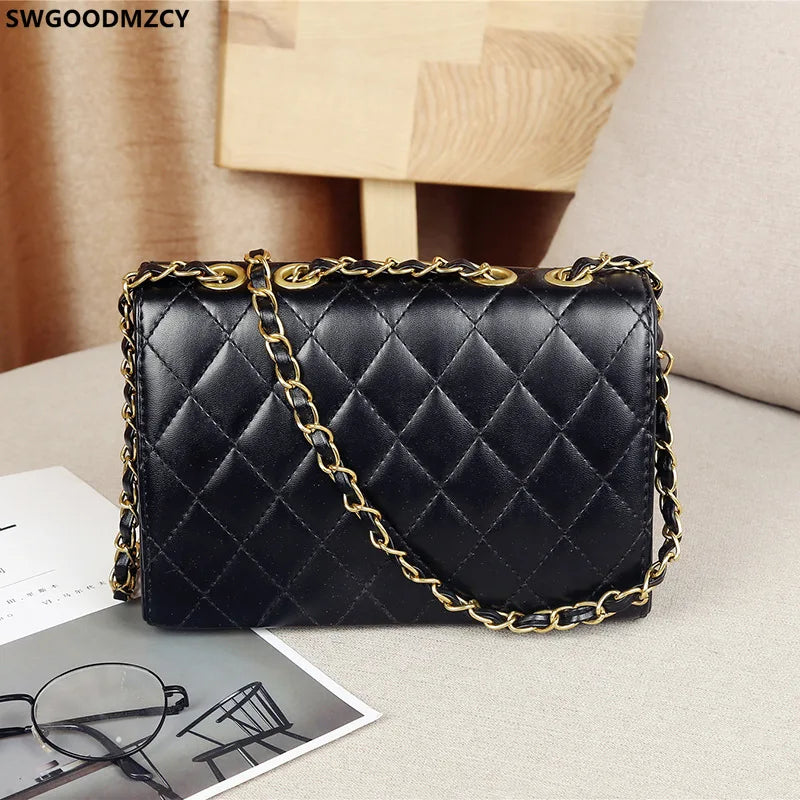 Leather Crossbody Shoulder Bag Women Chains Taschen