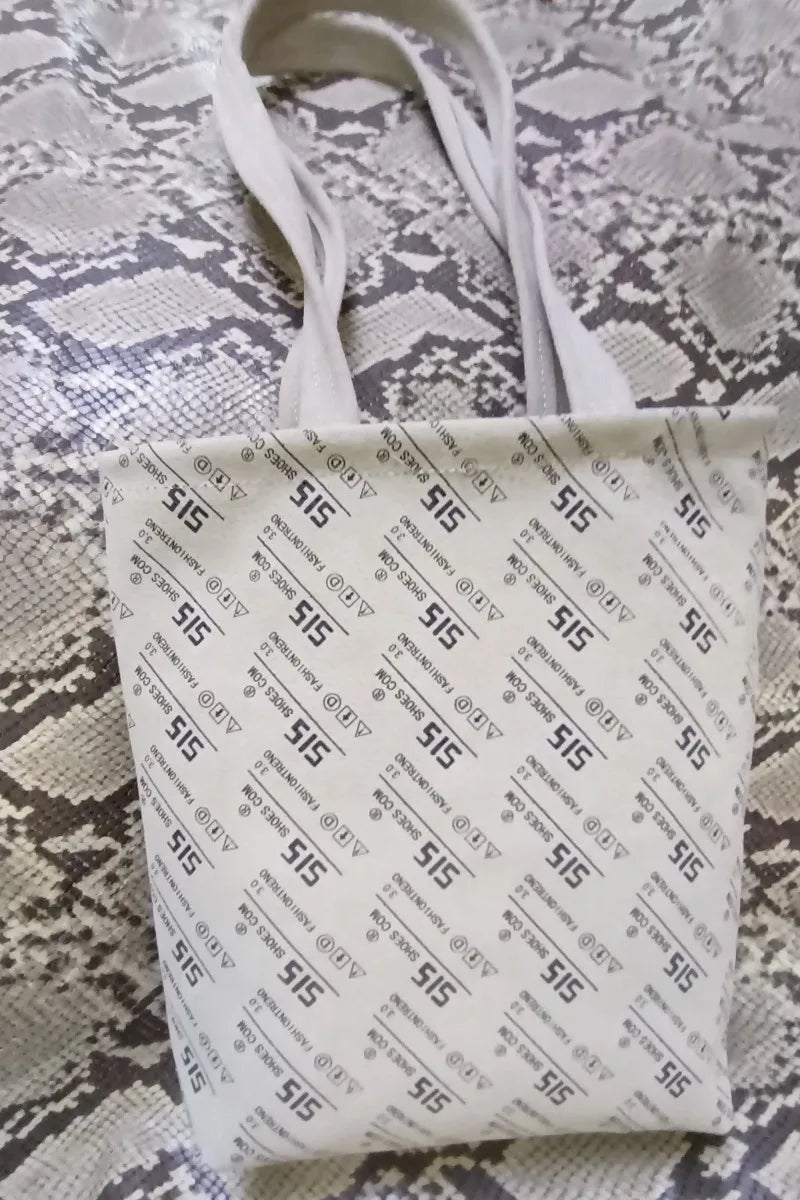 Beige Suede Cowhide DIY Handbag Shopping Bag