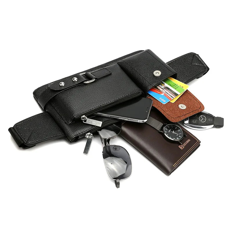Leather Crossbody Bags Men Waist Bag Fanny Pack Belt Bag Phone Bags