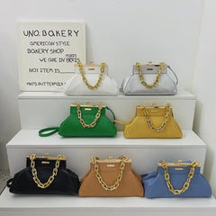 Leather Crossbody Messenger Bags Women Metal Hasp Pleated Shoulder Handbags