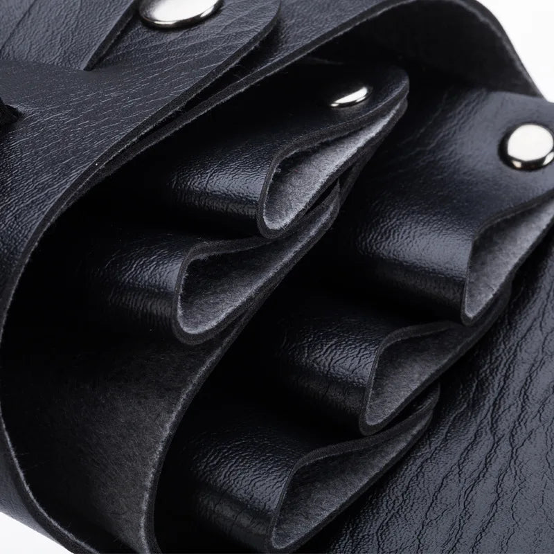 Leather Hairdressing Case Scissor Bag Barber Pouch Holder Rivet Purse