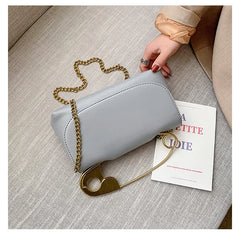 Small Leather Shoulder Bag with Chain Crossbody for Women