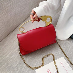 Small Leather Shoulder Bag with Chain Crossbody for Women