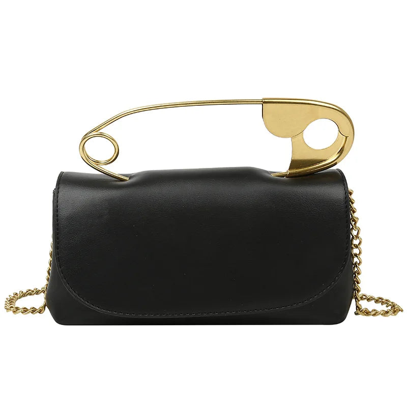 Small Leather Shoulder Bag with Chain Crossbody for Women