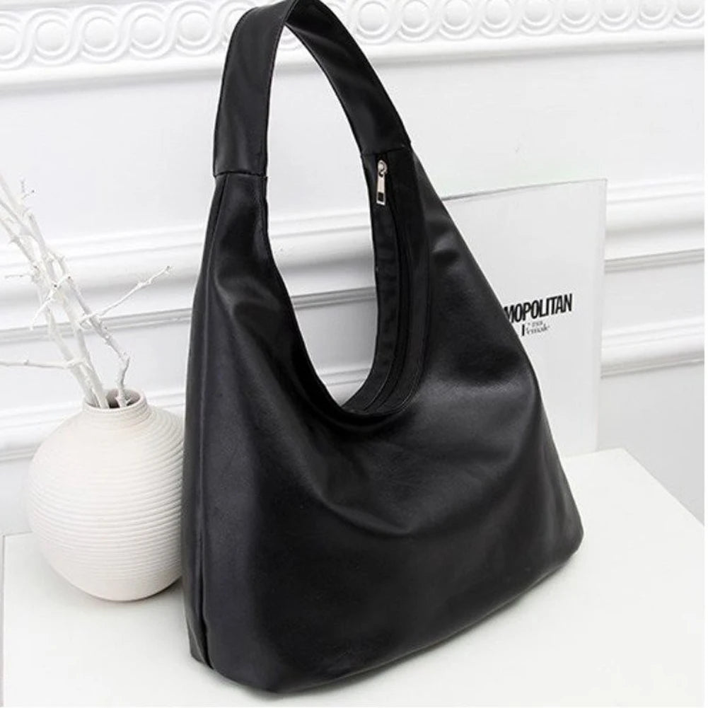 Women's Leather Hobo Bag Large Capacity Tote Clutch Purse