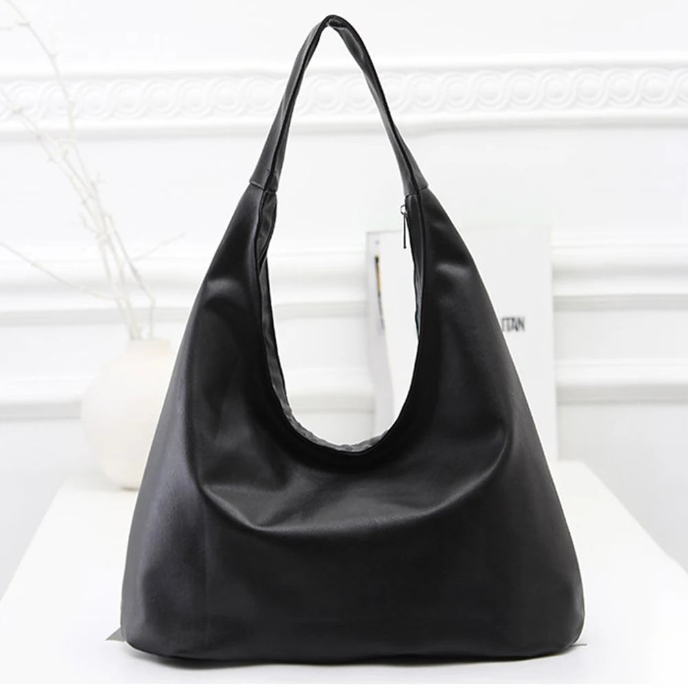 Women's Leather Hobo Bag Large Capacity Tote Clutch Purse