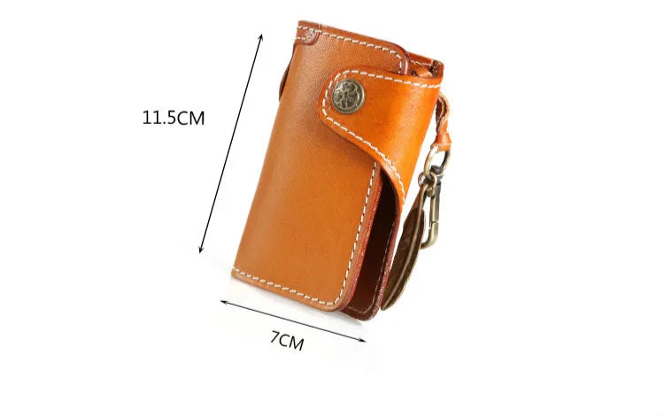 Vintage Leather Key Pouch Handwork Holder Key Wallet