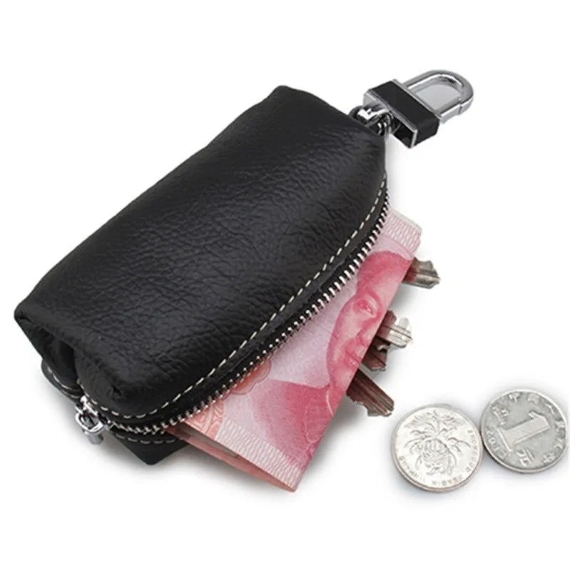 Leather Key Holder Organizer Keychain Bag Keys Case Pouch Car Keys Wallets