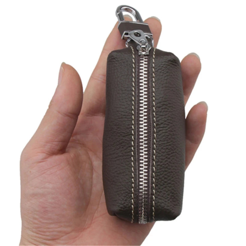 Leather Key Holder Organizer Housekeeper Keychain Pouch