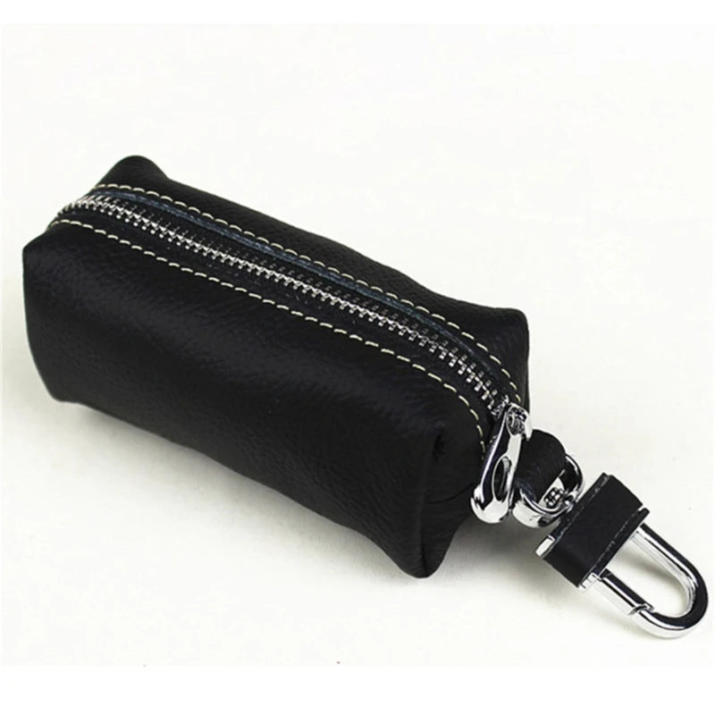 Leather Key Holder Organizer Keychain Purse Bag Keys Case Pouch