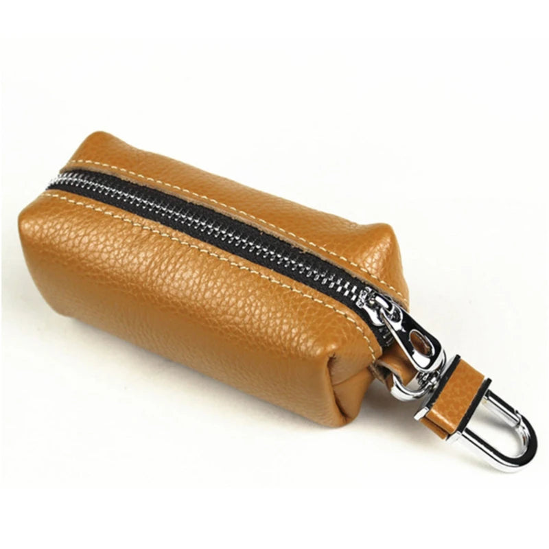 Leather Key Holder Organizer Housekeeper Keychain Pouch