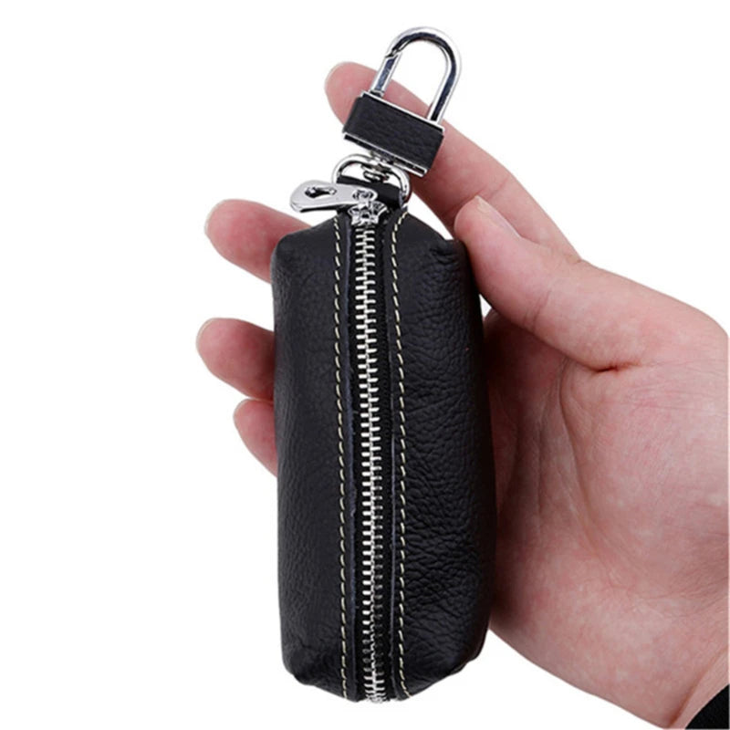 Leather Key Holder Organizer Housekeeper Keychain Pouch