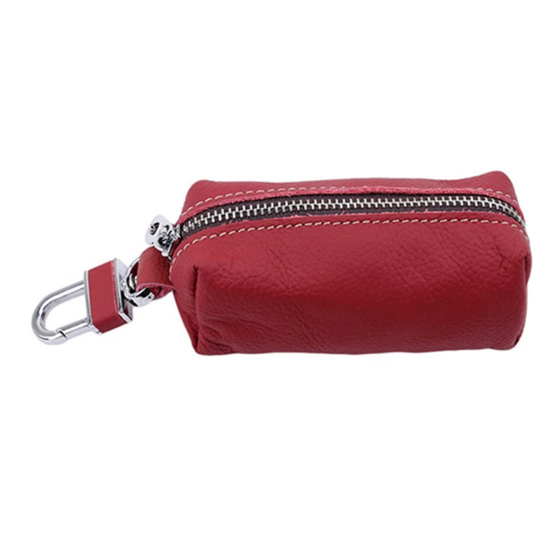 Leather Key Holder Organizer Housekeeper Keychain Pouch