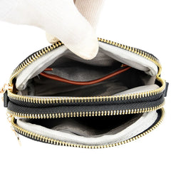 Quilted Rhombus Leather Messenger Handbag for Ladies - Phone Bags