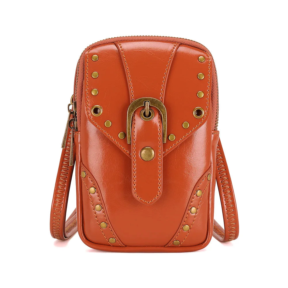 Leather Rivet Drop Leg Bag Steampunk Retro Rock Waist Belt Bag