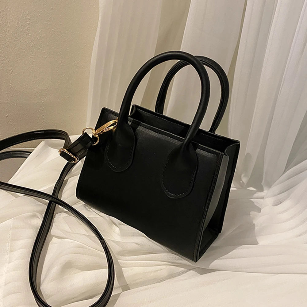 Vintage Leather Shoulder Messenger Bag for Women Top-handle Handbag