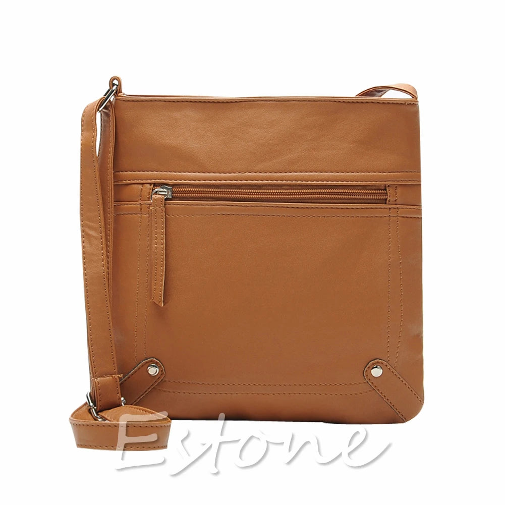 Leather Sling Shoulder Bag Messenger Pack Crossbody Bag Handbag for Women Girls