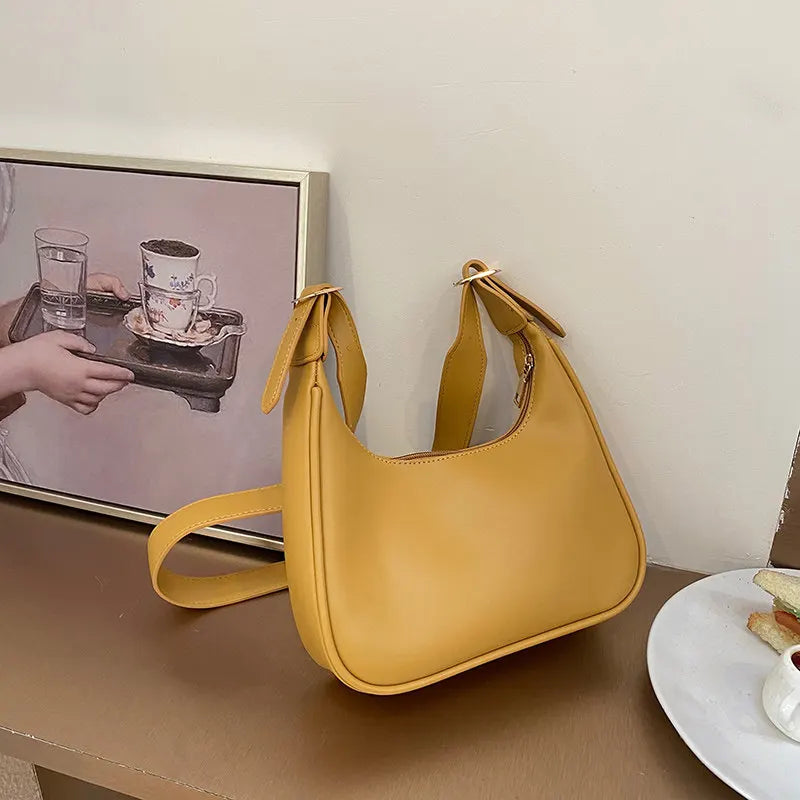 Leather Armpit Women's Handbags Retro Shoulder Messenger Bag