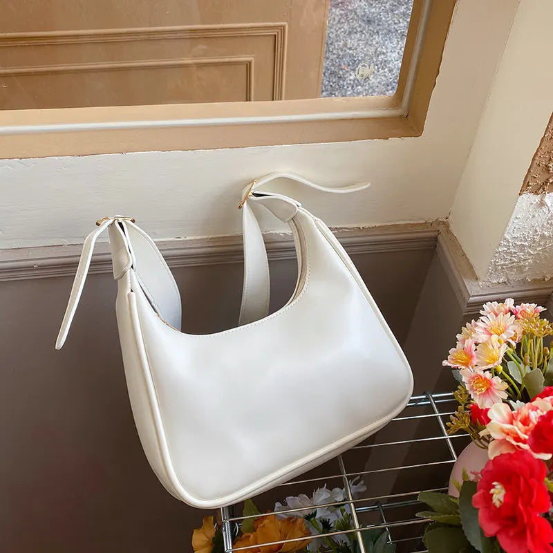 Leather Armpit Women's Handbags Retro Shoulder Messenger Bag