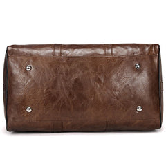 Large Leather Travel Duffle Bag Men Zipper Pu Fitness Handbag Luggage Shoulder