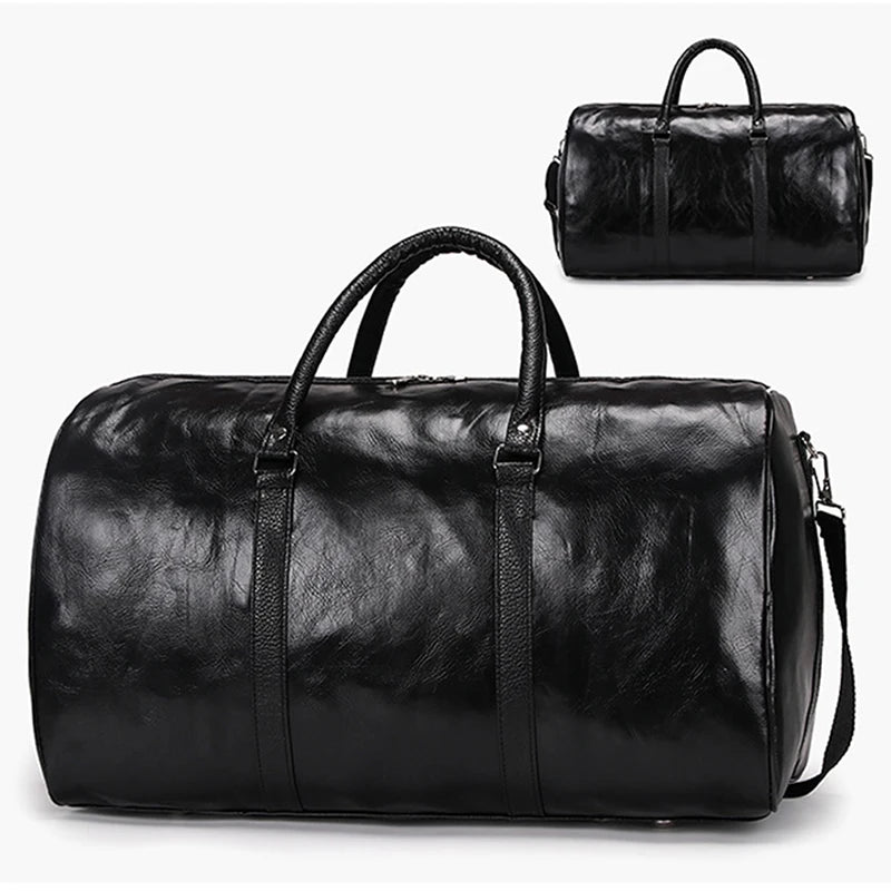 Large Leather Duffle Bag for Men Fitness Travel