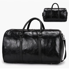 Large Duffle Bag Zipper Pu Leather Travel Bag Men