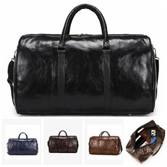 Large Leather Travel Duffle Bag Men Zipper Pu Fitness Handbag Luggage Shoulder