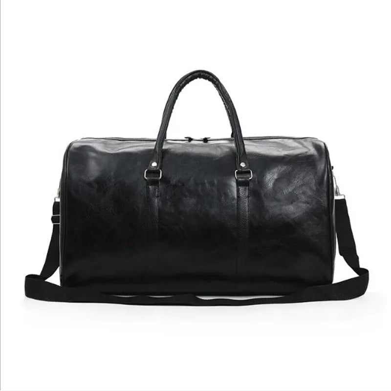 Large Leather Travel Bag Duffle Zipper Pu Shoulder Bag