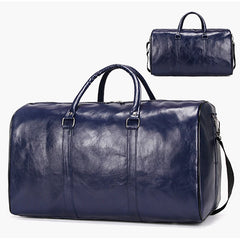 Large Leather Travel Duffle Bag Men Zipper Pu Fitness Handbag Luggage Shoulder