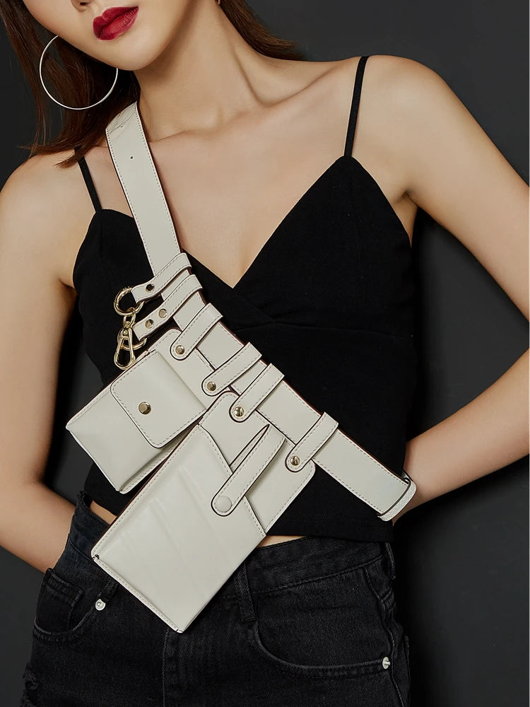 Leather Waist Bag Women Fanny Pack Waist Belt Bag Travel Phone Pouch Purse