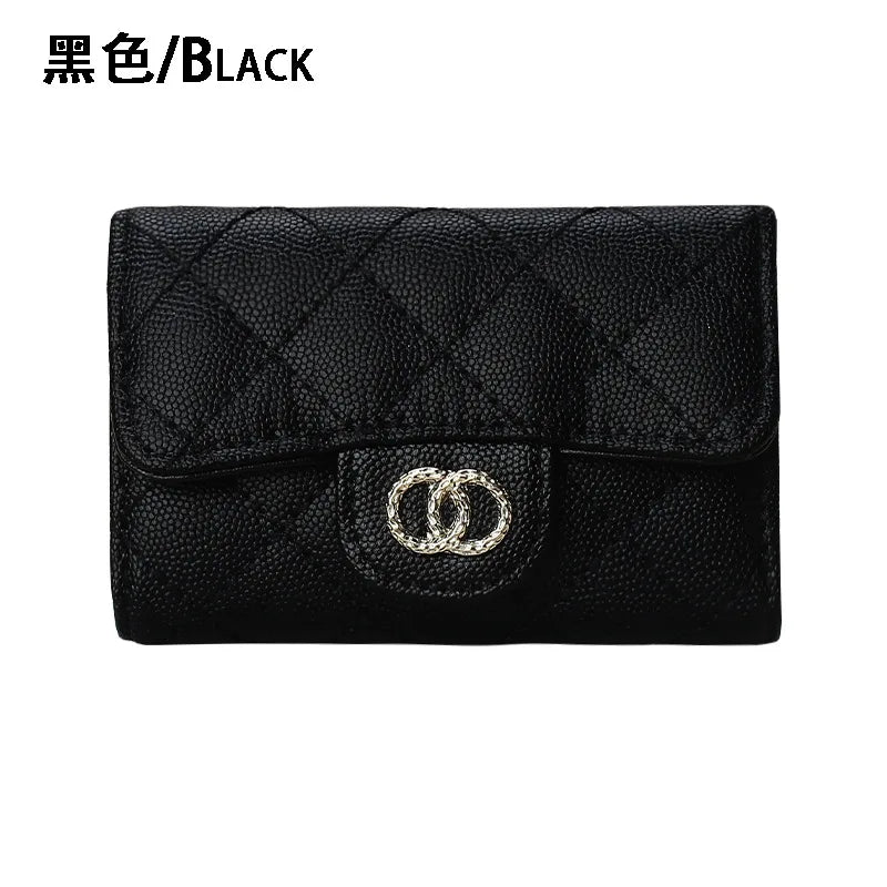 Real Cowhide Leather Wallet Key Holder Organizer Mini Purse for Women