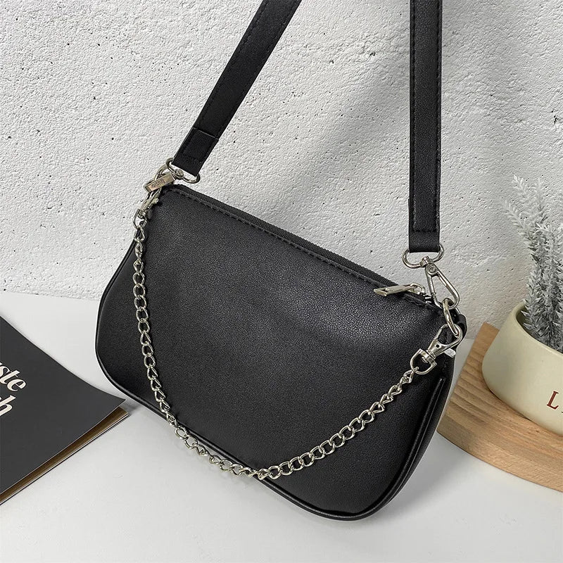 Leather Women Shoulder Bag Purse Chain Handbag Crossbody Bag Set