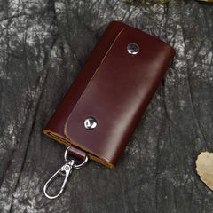 Men's Leather Key Bag Head Layer Cow Leather Multi-Color Key Wallet