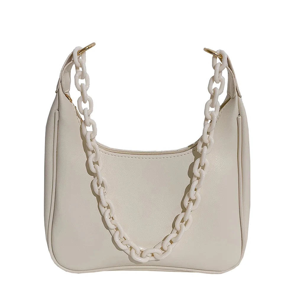Leisure Women PU Leather Shoulder Bags Chain Armpit Bags
