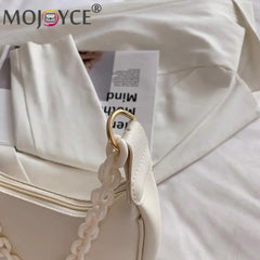 Leisure Women PU Leather Shoulder Bags Chain Armpit Bags