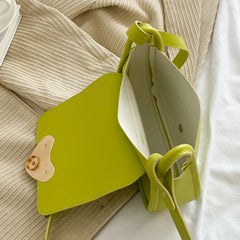 Lemon Green Love Clasp Handbag Shoulder Underarm Bags For Women Tote Bags